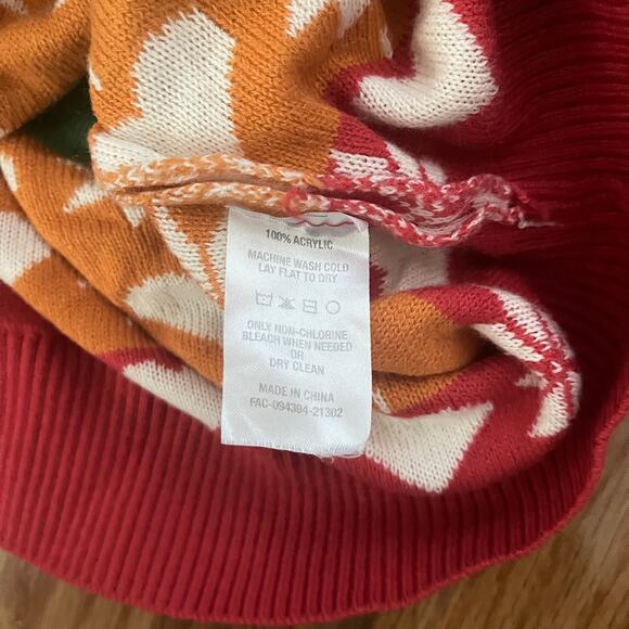 Hulu Love More Rainbow Heart Snowflake Christmas Sweater Men XL Graphic Pullover - Picture 5 of 10